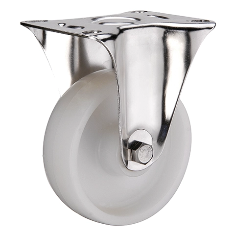 FCpn 63 SS - Большегрузное нейлоновое колесо 160*45мм (нерж.сталь, площ., непов., шарикоподш.)