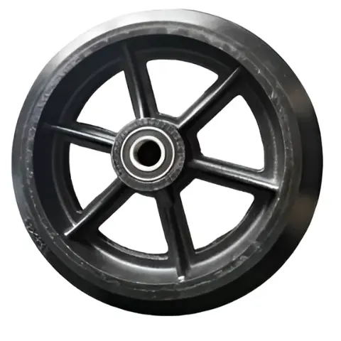 DL95 (K) - Большегрузное колесо без кронштейна 300мм (черная резина, двойной шарикоподш.)