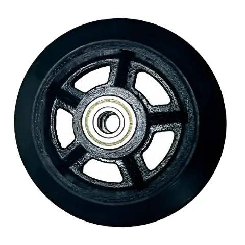 DL80 (K) - Большегрузное колесо без кронштейна 203мм (черная резина, шарикоподш.)