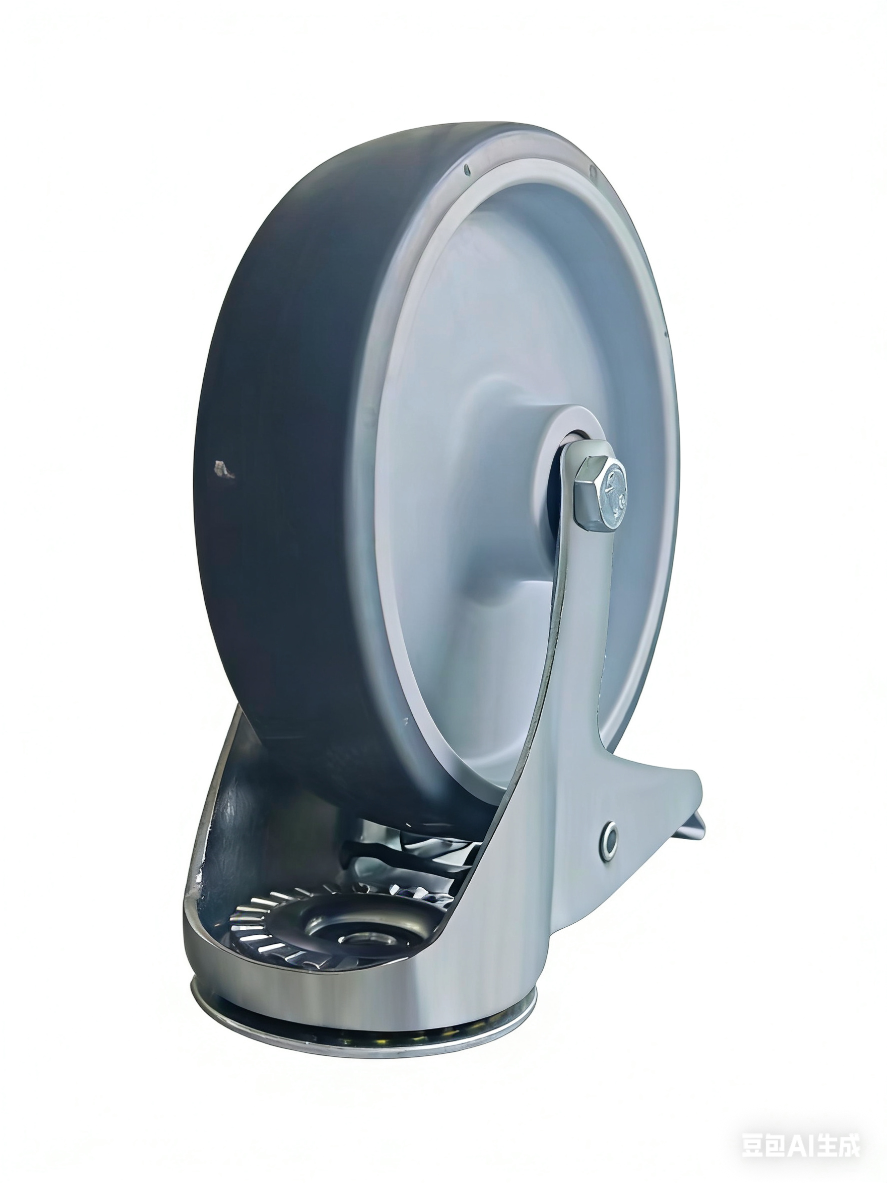 2800-MTR-200-F18 - Аппаратное колесо из термопласт.рез. 200 мм(пов.площ,серое,полипр.обод,дв.шарикоп)