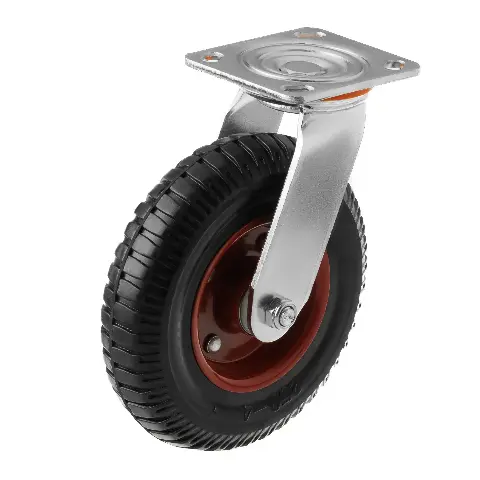 PS 200 - Литое колесо с протект. резиной 200 мм (шарикоподш., поворот. площадка, мет. обод)